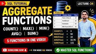 SQL Aggregate Functions COUNT MAX MIN SUM and AVG Part 34
