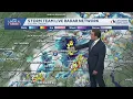 Strong thunderstorms moving out of south central Pennsylvania