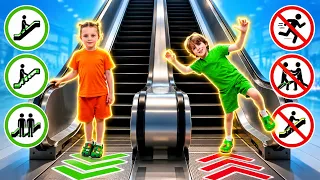 Tilos a mozgólépcsőn futni! Apa megtanítja a gyerekeknek a biztonságot 🚶‍♂️🛗