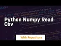 python numpy read csv