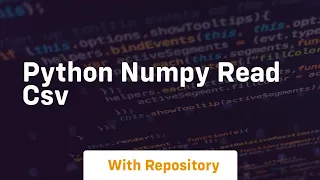 python numpy read csv