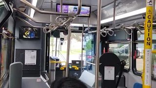 Riding a new Pace Bus electric bus Pace Suburban Bus Route in Joliet Illinois