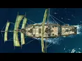 Video di Galleon and plain sea action scene