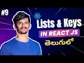 Lists Keys Explained in Telugu map Keys State Updates React Js part 9