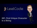 Leetcode 387 First Unique Character in a String Java