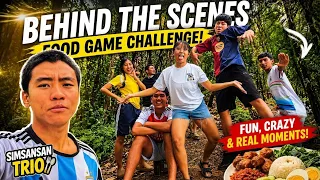 BEHIND THE SCENES of Our CRAZIEST Food Game Challenge 😂🔥 | old vlog l Simsansan Trio