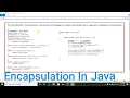 Encapsulation In Java with Example