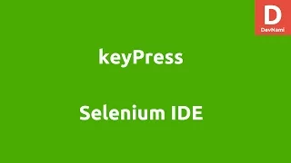 Selenium IDE keyPress