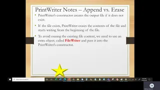 Java I Chapter 11 Class 1 Part 2 Append to a File and CW