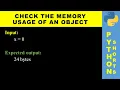 Check the memory usage of an object Python shorts