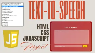 Build a Text to Speech App in HTML CSS JavaScript Web Speech API Tutorial Beginner Friendly