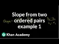 Slope from two ordered pairs example 1 Algebra I Khan Academy