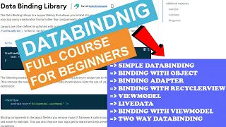 Databinding Complete Course for Beginners - 2022