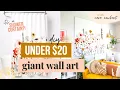 LARGE WALL ART DIY Make this Shower Curtain Canvas Art DIY for CHEAP UNDER 20