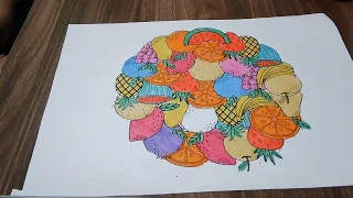 Coloring a plate of fruit