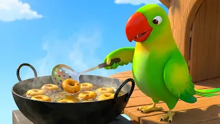 చిట్టి చిలకమ్మా Chitti Chilakamma - Parrots 3D Animation Telugu Rhymes for Children - Parrot Songs