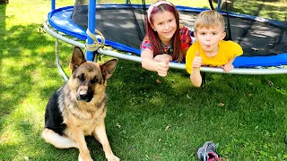 Kids play with Funny Dog and show funny adventures with Friends😁🐕‍🦺