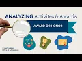 Analyzing Activities Awards Award or Honor