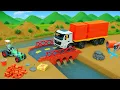 Download Lagu DIY Mini Truck Builds Brick \u0026 Metal Railing Bridge | Fun Construction Science Project#2