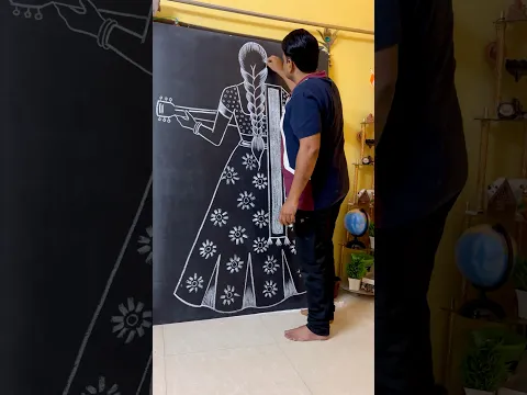 How to draw lady playing guitar 🎸 using letter AD #art #drawing #shorts