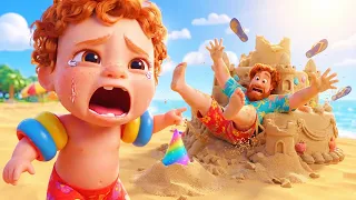 Don't Cry Baby! 🏖️ Playtime Beach Sandcastle & Super Dad Song  Learn Emotions & Play  Wolfoo Kids S
