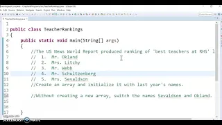 Switch elements in an Array Lesson