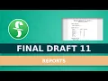 Export Script Reports With Final Draft 11