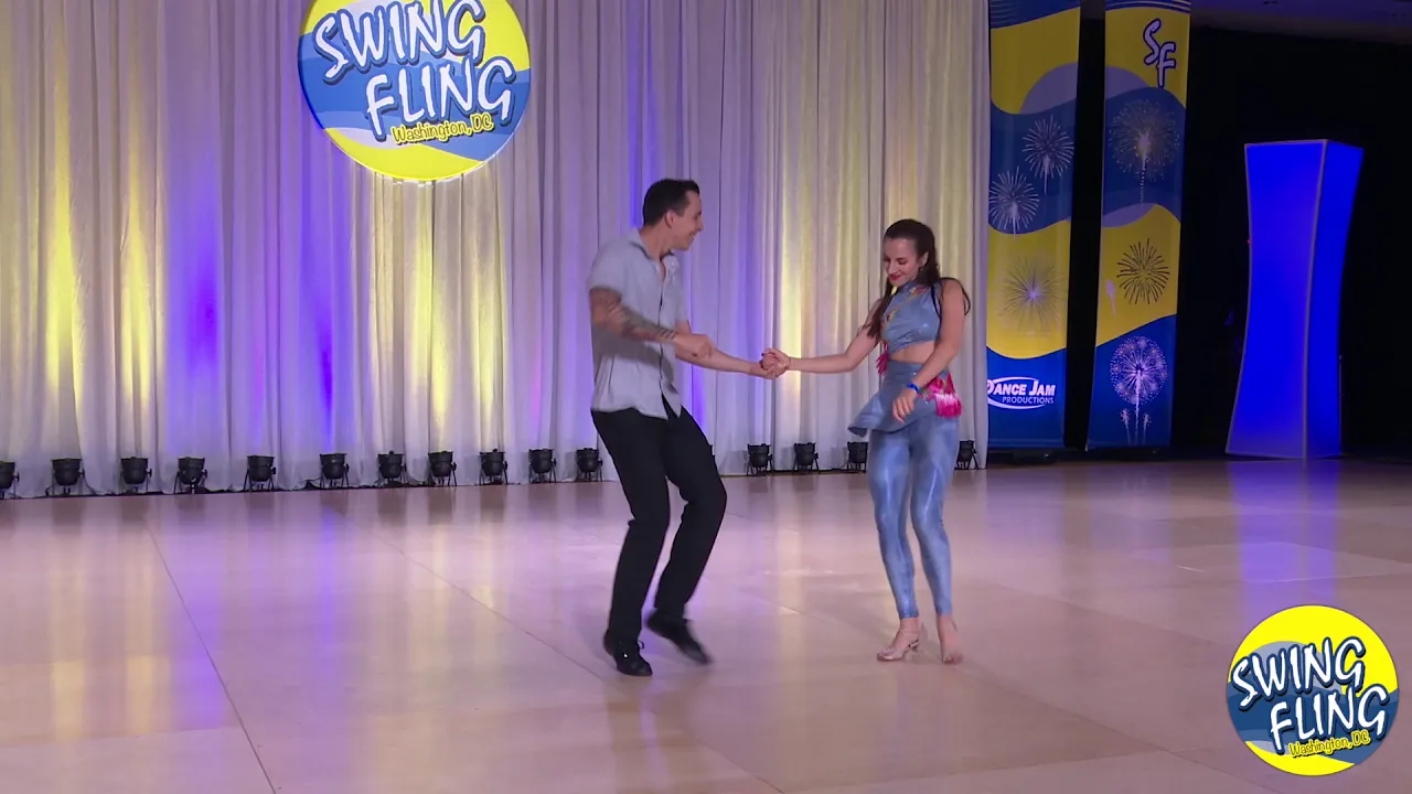 Swing Fling 2019 ProAm Spotlight Follower Maylin Morera with Hugo Miguez