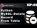 Python Database Connectivity MySQL Delete Table Record What Is Delete Query Python MySQL Delete