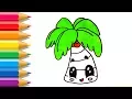 How to Draw Beach Palm Tree Easy Beach Palm Tree Coloring Pages Learn Colors for Kids