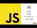 Javascript Tutorial in Hindi - 46 map function in javascript map method in javascript