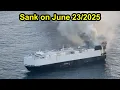 Download Lagu Burned Out Car Carrier Sinks in Pacific Three Weeks After Fire Began.
