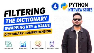 Filter and Swap Dictionary Keys Values using Dictionary Comprehension Python Interview Series