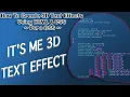 How To Create 3D Text Effect Using Text Shadow Property in CSS Pure CSS Text Effects