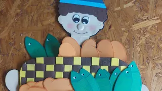 Recurso visual da história da Multiplicação dos 5 pães e 2 peixinhos