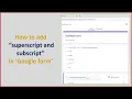 HOW TO ADD SUPERSCRIPT AND SUBSCRIPT IN GOOGLE FORM IN TAMIL