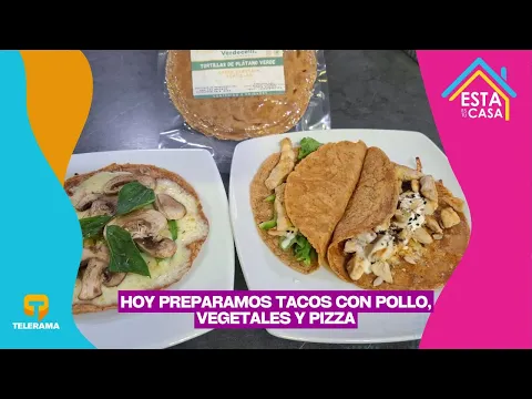 Hoy preparamos Tacos con pollo, vegetales y pizza