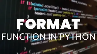 Format Function in Python Hindi