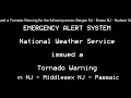 EAS Mock - Tornado Warning for NJ NY and CT my first alert