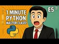 1 Minute Python Masterclass Episode 5 For loops
