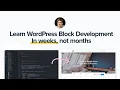 WordPress scripts package WordPress Block Development course