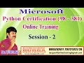 Microsoft Python Certification 98-381 Online Training Session - 2 by DURGA Sir