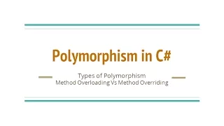 Polymorphism in C Compile time Vs Run time Polymorphism with Example