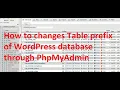 How to changes Table prefix of WordPress database through PhpMyAdmin