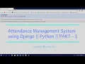 Part-1 Attendance Management System using Django Python