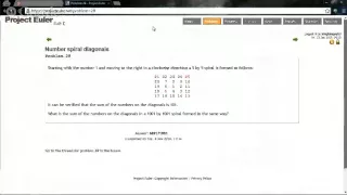 Project Euler XXVIII