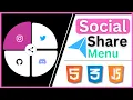 Animated Circular Social Share Menu Using Html CSS JavaScript