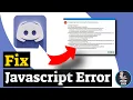How To Fix Discord Javascript Error