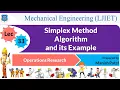 L 33 Simplex Method Linear Programming Problem Operations Research Mechanical