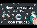 How many sprites can Construct draw at 60 FPS